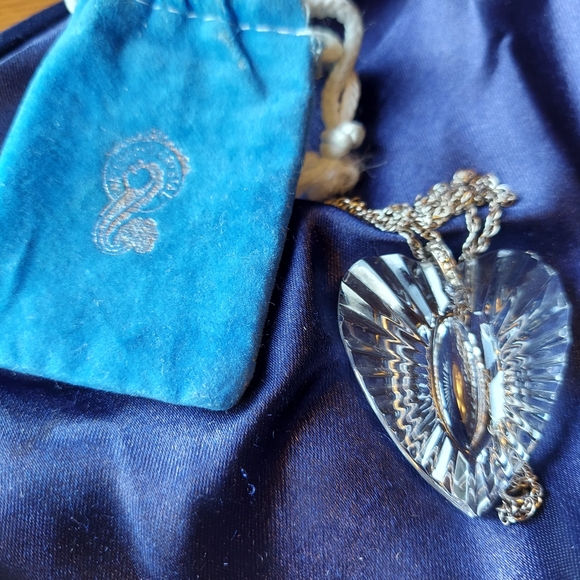 Waterford Jewelry - Vintage Waterford Crystal Heart & Sterling Silver Necklace 20".